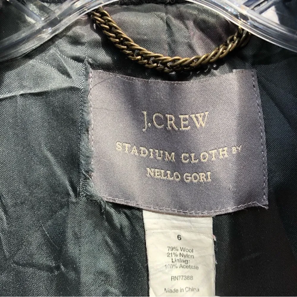 J. CREW Gray Wool Stadium Cloth Nello Gori Peacoat Jacket Blazer Double Breasted - Picture 6 of 8